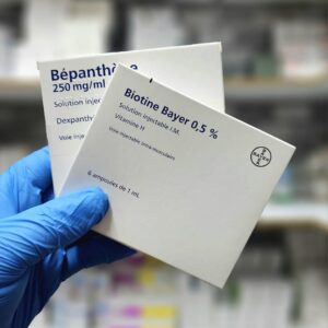 مجموعة حقن Bepanthene + Biotine Bayer للشعر – بيبانثين 250 مجم + بيوتين باير 0.5% – 6 أمبولات